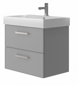 Фото Тумба подвесная Ювента Manhattan Mnh-70 серый с умывальником Stance-70