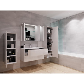 Фото 3 Зеркальный шкаф Botticelli Sequetto SqM-100 белый