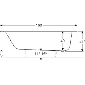 Фото 2 Ванна акрилова Kolo REKORD 160х70 б/ніг (XWP3660000N)