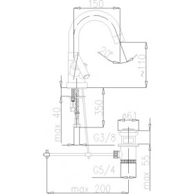 Фото 2 342-325-00 HARMONIC Смеситель для умывальника, L=150 мм