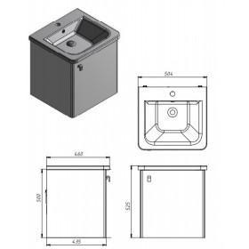 Фото 1 Тумба подвесная Ювента Novara Nv-50 белый с умывальником Urban-50