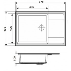 Фото 1 Кухонная мойка Granado LINARES avena (675*495mm.)