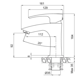 Фото 1 Змішувач для умивальника Koer KB-10007-04 (Хром/Білий) (KR5149)