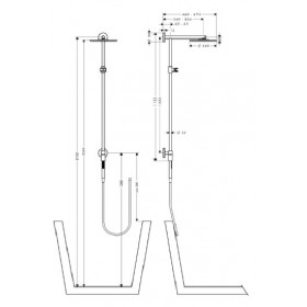 Фото 3 Душевая система Hansgrohe Raindance Connect 240 Showerpipe С кронштейном 350мм (27421000)