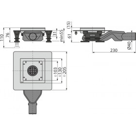 Фото 1 Сливной трап Alcaplast APV110 130х130 мм
