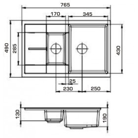 Фото 1 Кухонная мойка Granado LEON avena (765*490mm)