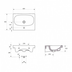 Фото 5 Умывальник мебельный Cersanit Fare 60