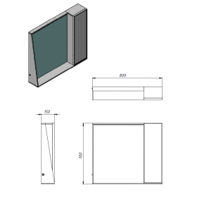 Фото 1 Зеркало Manhattan MnhMC-80 голубой