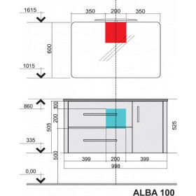 Фото 2 Тумба с раковиной Sonibonini SB/100 ALBA-100