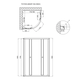 Фото 1 Душова кабіна Lidz Latwa SC80x80.SAT.LOW.FR півколо,  б/піддону