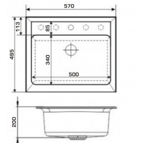 Фото 1 Кухонная мойка Granado LERIDA ivory (570*495mm)