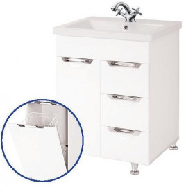 Фото Т12К6019 Тумба под умывальник КОМО 60 с корзиной врезные ручки ALVEUS (без умыв.)