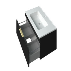 Фото 1 Тумба підвісна MIRATER Адель 80 з умивальником Родео 80, чорна