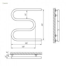 Фото 1 Полотенцесушитель Laris Змейка 30 РС3 1/2, 500х500