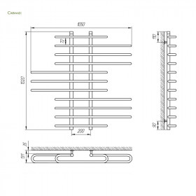 Фото 1 Полотенцесушитель Laris Диана П11 1050х1000