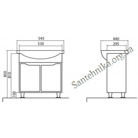 Фото 2 Тумба Аквародос Родорс с умывальником Нова 55