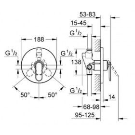 Фото 1 Внешняя часть встр.смесителя Grohe Veris Black для душа (19367KS0)
