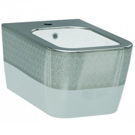 Фото Биде подвесное Idevit Halley 3206-2605-1201, белое/серебро