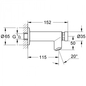 Фото 1 Авт.настенный вентиль/излив Euroeco Cosmo S (36266000)