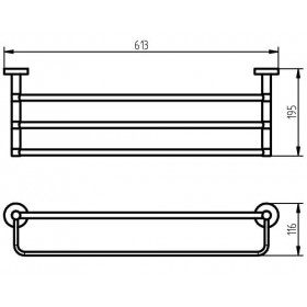 Фото 1 Haceka Kosmos TEC Держатель д/полотенца (проволочный) с поручнем (402443)
