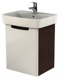 Фото Тумба подвесная Kolo Record 60 левый (89409) бел/венге под умывальник Record (К91962)