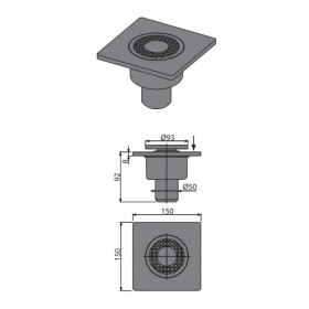Фото 1 Сливной трап Alcaplast APV4 150x150/50 мм