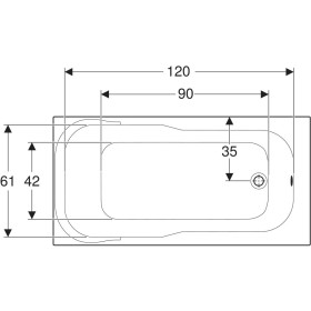 Фото 3 Ванна акрилова Kolo Sensa 140х70 б/ніг (XWP354000N)