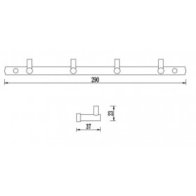 Фото 1 8056*4 TERRA Планка с 4-мя крючками