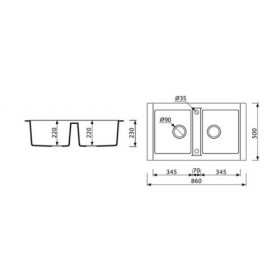 Фото 1 Кухонная мойка Marmorin Profir серый (160 203 003)