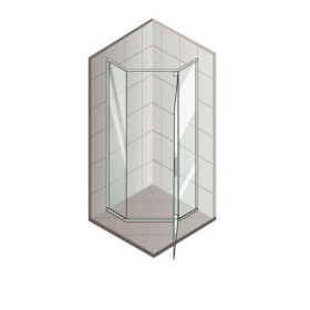 Фото 2 Душова кабіна Qtap Leo 90x90 CRM10995-AC6 Clear, 5-кутна, роспашна, б/піддону