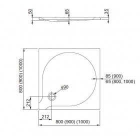 Фото 1 201-06908 Поддон акриловый Aquaform Delta (5) 90