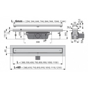 Фото 1 Водосточный желоб Alcaplast APZ7-Floor-1050 с решеткой