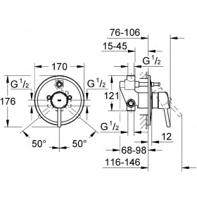 Фото 1 32214001 Concetto Смеситель для ванны скрытого монтажа