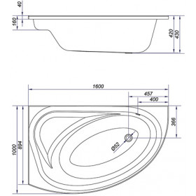 Фото 4 Ванна акриловая Cersanit Meza 160х100 левая + ножки