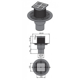 Фото 1 Сливной трап Alcaplast APV2321 105x105/50/75 мм