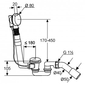 Фото 1 KLUDI ROTEXA 2000 слив-перелив 2140605-00