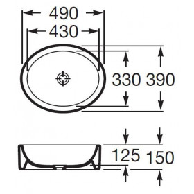 Фото 2 Умывальник на столешницу Roca Fuego 49см (32722E000)