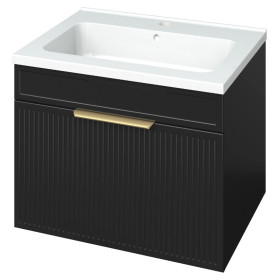 Фото Тумба підвісна MIRATER Адель 60 з умивальником Родео 60, чорна