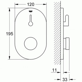 Фото 1 Внешняя часть встр.смесителя Grohe Eurosmart Cosmo Т для душа, автом., со смешиванием (36321000)