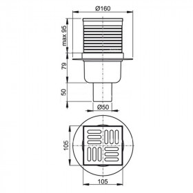 Фото 1 Сливной трап Alcaplast APV32 105x105/50 мм