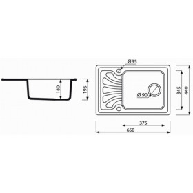 Фото 2 Мойка кухонная Marmorin DATO 650х440 ECRU (240113011)
