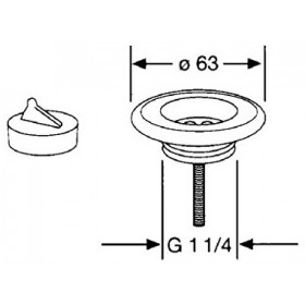 Фото 1 универсальный сливной вентиль для раковины G 1 1/4 Kludi